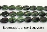 CRZ796 15.5 inches 18*25mm twisted oval ruby zoisite gemstone beads