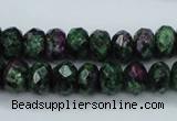 CRZ910 15.5 inches 5*8mm faceted rondelle Chinese ruby zoisite beads