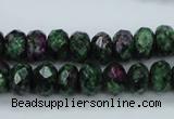 CRZ911 15.5 inches 6*10mm faceted rondelle Chinese ruby zoisite beads