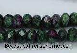 CRZ912 15.5 inches 8*12mm faceted rondelle Chinese ruby zoisite beads