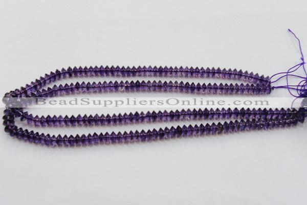 CSA07 15.5 inches 4*8mm rondelle synthetic amethyst beads wholesale