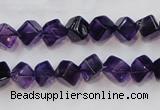 CSA10 15.5 inches 7*7mm cube synthetic amethyst beads wholesale