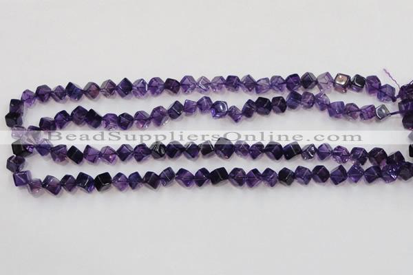 CSA10 15.5 inches 7*7mm cube synthetic amethyst beads wholesale