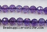 CSA16 15.5 inches 8mm faceted round synthetic amethyst beads