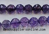 CSA17 15.5 inches 10mm faceted round synthetic amethyst beads