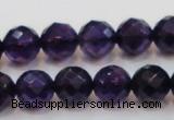 CSA18 15.5 inches 12mm faceted round synthetic amethyst beads