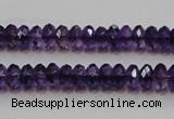 CSA19 15.5 inches 5*8mm faceted rondelle synthetic amethyst beads