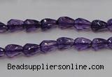 CSA24 15.5 inches 6*8mm faceted teardrop synthetic amethyst beads