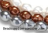 CSB03 16 inches 12*16mm nugget shell pearl beads Wholesale