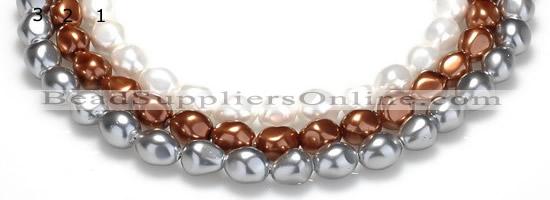 CSB03 16 inches 12*16mm nugget shell pearl beads Wholesale