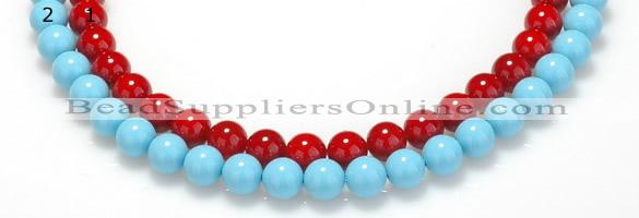 CSB06 16 inches 8mm round shell pearl beads Wholesale