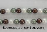 CSB1012 15.5 inches 6mm round mixed color shell pearl beads