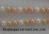 CSB1014 15.5 inches 6mm round mixed color shell pearl beads