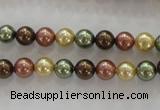 CSB1016 15.5 inches 6mm round mixed color shell pearl beads