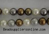 CSB1032 15.5 inches 8mm round mixed color shell pearl beads