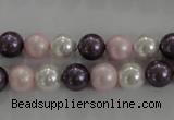 CSB1037 15.5 inches 8mm round mixed color shell pearl beads