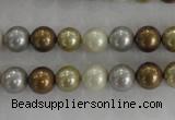 CSB1041 15.5 inches 8mm round mixed color shell pearl beads