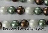 CSB1053 15.5 inches 10mm round mixed color shell pearl beads