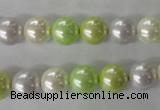 CSB1061 15.5 inches 10mm round mixed color shell pearl beads