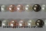 CSB1065 15.5 inches 10mm round mixed color shell pearl beads