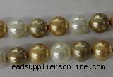 CSB1068 15.5 inches 10mm round mixed color shell pearl beads