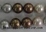 CSB1091 15.5 inches 12mm round mixed color shell pearl beads