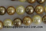 CSB1100 15.5 inches 12mm round mixed color shell pearl beads