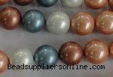 CSB1112 15.5 inches 12mm round mixed color shell pearl beads