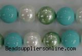 CSB1114 15.5 inches 12mm round mixed color shell pearl beads