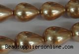 CSB114 15.5 inches 15*19mm teardrop shell pearl beads wholesale