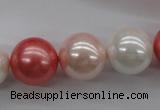 CSB1157 15.5 inches 16mm round mixed color shell pearl beads