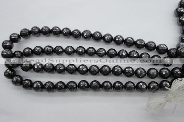 CSB1185 15.5 inches 10mm faceted round shell pearl beads