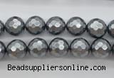 CSB1201 15.5 inches 10mm faceted round shell pearl beads