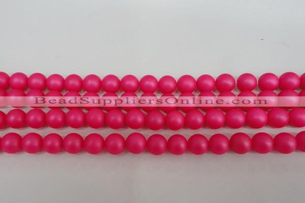 CSB1302 15.5 inches 8mm matte round shell pearl beads wholesale