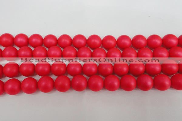 CSB1308 15.5 inches 10mm matte round shell pearl beads wholesale