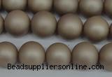 CSB1321 15.5 inches 6mm matte round shell pearl beads wholesale