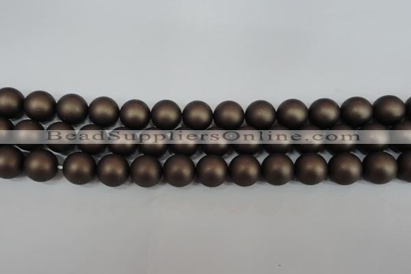 CSB1333 15.5 inches 10mm matte round shell pearl beads wholesale