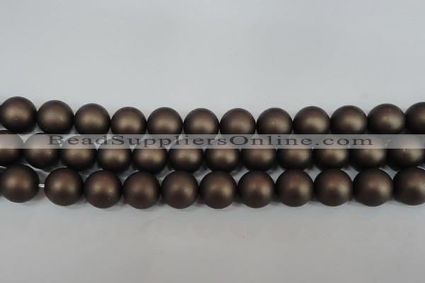 CSB1334 15.5 inches 12mm matte round shell pearl beads wholesale