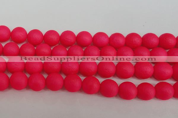 CSB1349 15.5 inches 12mm matte round shell pearl beads wholesale