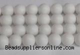 CSB1350 15.5 inches 4mm matte round shell pearl beads wholesale