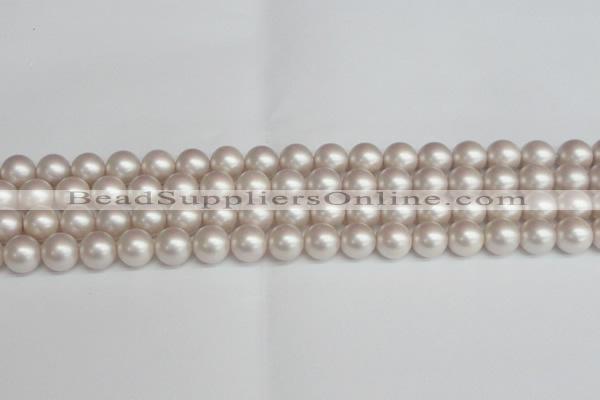 CSB1358 15.5 inches 10mm matte round shell pearl beads wholesale