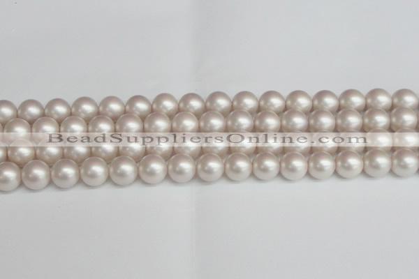 CSB1359 15.5 inches 12mm matte round shell pearl beads wholesale