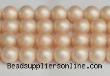 CSB1360 15.5 inches 4mm matte round shell pearl beads wholesale