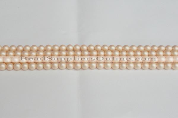 CSB1360 15.5 inches 4mm matte round shell pearl beads wholesale