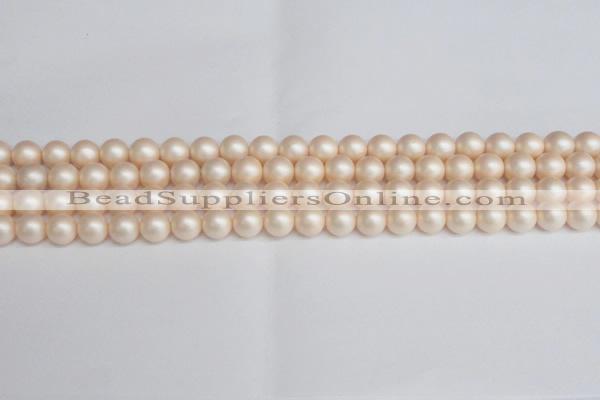 CSB1362 15.5 inches 8mm matte round shell pearl beads wholesale