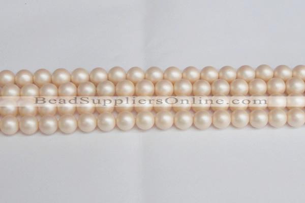 CSB1364 15.5 inches 12mm matte round shell pearl beads wholesale