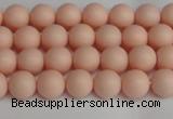 CSB1365 15.5 inches 4mm matte round shell pearl beads wholesale