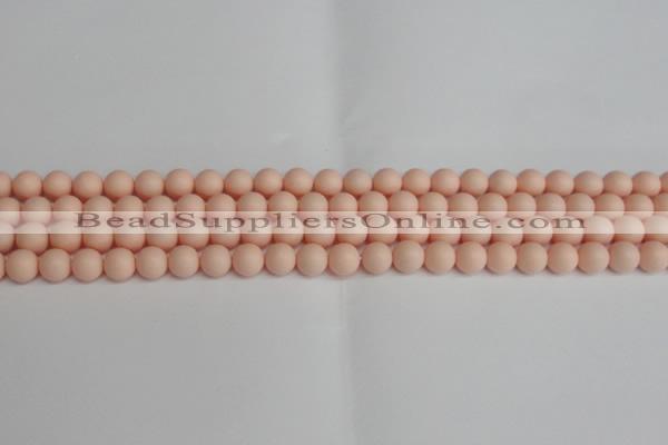 CSB1366 15.5 inches 6mm matte round shell pearl beads wholesale