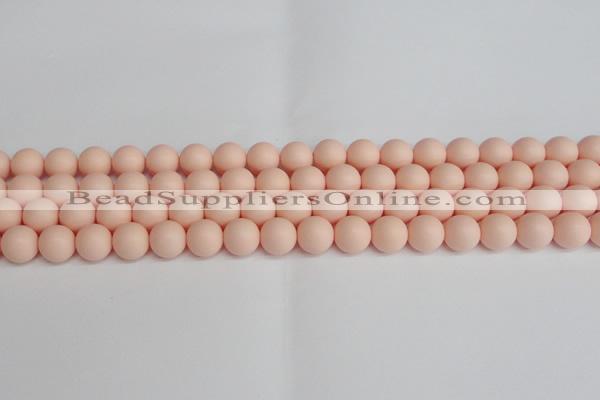 CSB1368 15.5 inches 10mm matte round shell pearl beads wholesale