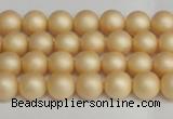 CSB1375 15.5 inches 4mm matte round shell pearl beads wholesale